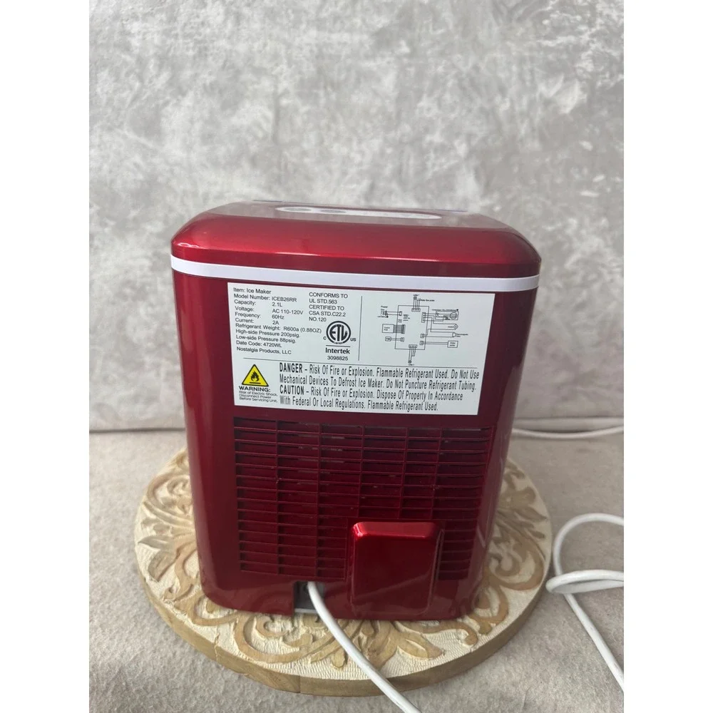 Igloo ICEB26RR Portable Countertop Ice Maker Machine Red 26lb Capacity 2.1L